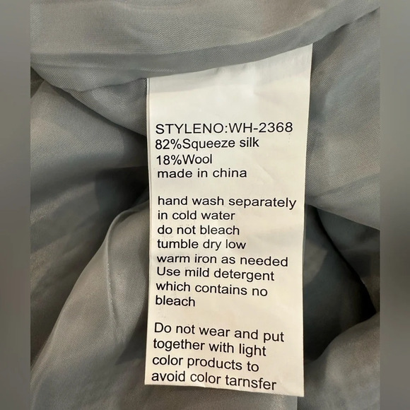 Johnnie O women’s silk  wool retro plaid dress workwear grey SZ XL - Picture 8 of 8